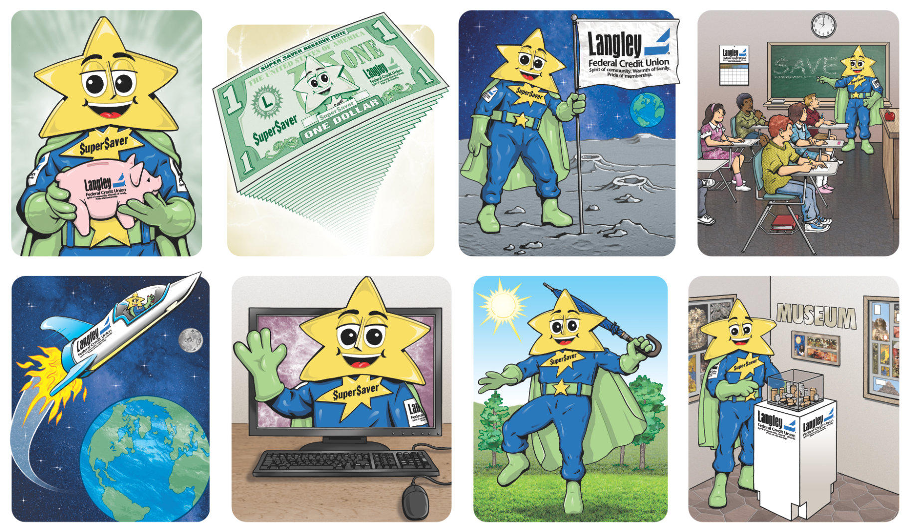 Illustrations created for a coloring book.  Later colored and embellished using Photoshop.